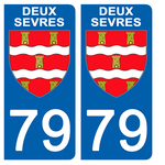 79 DEUX SEVRES - Stickers pour plaque d'immatriculation, disponible pour AUTO et MOTO