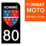 80 SOMME - Stickers pour plaque d'immatriculation, disponible pour AUTO et MOTO