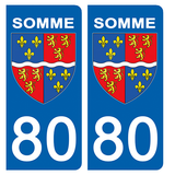 80 SOMME - Stickers pour plaque d'immatriculation, disponible pour AUTO et MOTO