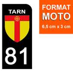 81 TARN - Stickers pour plaque d'immatriculation, disponible pour AUTO et MOTO