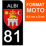 81 TARN, ALBI - License plate stickers, available for CAR and MOTORCYCLE