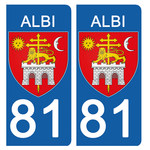 81 TARN, ALBI - Stickers pour plaque d'immatriculation, disponible pour AUTO et MOTO