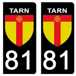 81 TARN - Stickers pour plaque d'immatriculation, disponible pour AUTO et MOTO