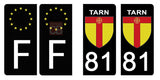 81 TARN - License plate stickers, available for CAR and MOTORCYCLE