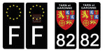 82 TARN et GARONNE - Stickers for license plates, available for CAR and MOTORCYCLE