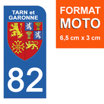 82 TARN et GARONNE - Stickers pour plaque d'immatriculation, disponible pour AUTO et MOTO