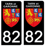 82 TARN et GARONNE - Stickers pour plaque d'immatriculation, disponible pour AUTO et MOTO