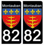 82 TARN et GARONNE, MONTAUBAN - Stickers pour plaque d'immatriculation, disponible pour AUTO et MOTO