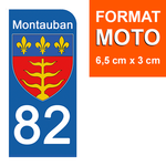 82 TARN et GARONNE, MONTAUBAN - Stickers pour plaque d'immatriculation, disponible pour AUTO et MOTO