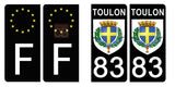 83 VAR, TOULON - Stickers pour plaque d'immatriculation, disponible pour AUTO et MOTO