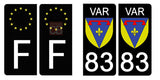 83 VAR - Stickers pour plaque d'immatriculation, disponible pour AUTO et MOTO