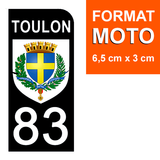 83 VAR, TOULON - Stickers pour plaque d'immatriculation, disponible pour AUTO et MOTO