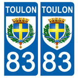 83 VAR, TOULON - Stickers pour plaque d'immatriculation, disponible pour AUTO et MOTO