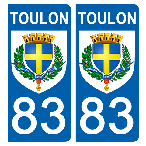 83 VAR, TOULON - Stickers for license plates, available for CAR and MOTORCYCLE