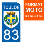 83 VAR, TOULON - Stickers pour plaque d'immatriculation, disponible pour AUTO et MOTO