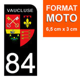 84 VAUCLUSE - Stickers pour plaque d'immatriculation, disponible pour AUTO et MOTO