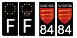 84 VAUCLUSE, AVIGNON - Stickers pour plaque d'immatriculation, disponible pour AUTO et MOTO