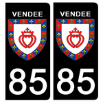 85 VENDEE - Stickers pour plaque d'immatriculation, disponible pour AUTO et MOTO