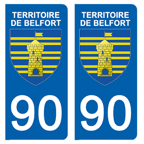 90 TERRITOIRE DE BELFORT - Stickers pour plaque d'immatriculation, disponible pour AUTO et MOTO