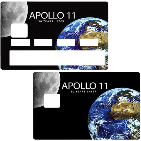 APOLLO 11, 50 ans- sticker pour carte bancaire, 2 formats de carte bancaire disponibles