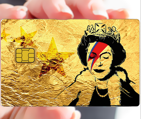 Tribute to Bowie Vs Banksy Gold - Kreditkartenaufkleber