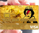 Tribute to Bowie Vs Banksy gold - sticker pour carte bancaire, 2 formats de carte bancaire disponibles