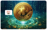 BITCOIN, Sticker pour carte bancaire, format US