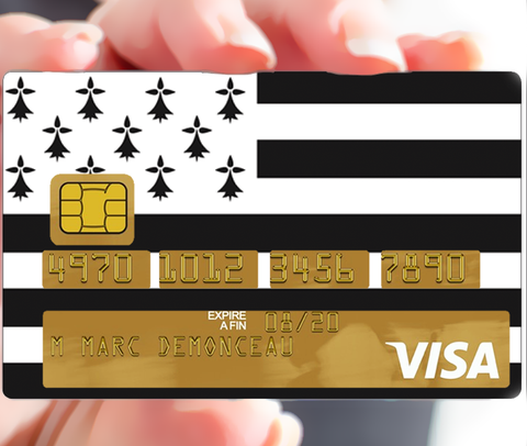 Bretagne, Breizh - Kreditkartenaufkleber, 2 Kreditkartenformate verfügbar 