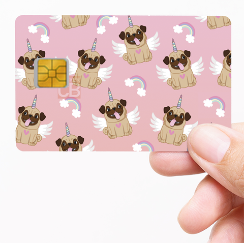 LICORNE D'AMOUR - sticker pour carte bancaire, 2 formats de carte bancaire disponibles