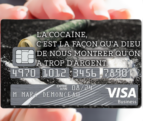 L'argent et la Cocaïne - sticker pour carte bancaire