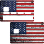 Amerikanische Flagge verwendet - Kreditkartenaufkleber, 2 Kreditkartenformate verfügbar