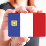 Drapeau Français- sticker pour carte bancaire, 2 formats de carte bancaire disponibles