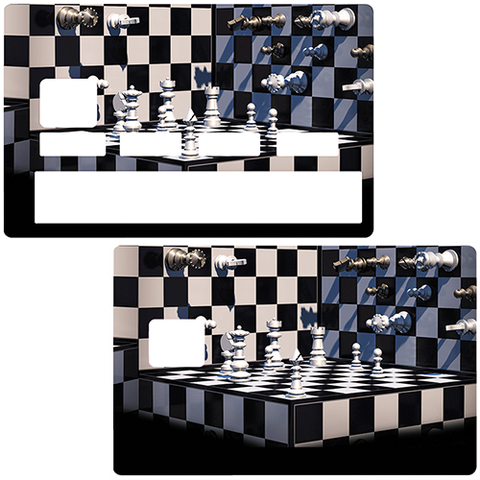 Schachbrett-Aufkleber für Kreditkarte, 2 Kreditkartenformate verfügbar