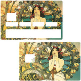 Femme, Art Deco- sticker pour carte bancaire, 2 formats de carte bancaire disponibles