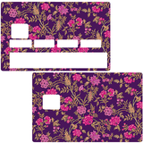 Fleurette- sticker pour carte bancaire, 2 formats de carte bancaire disponibles
