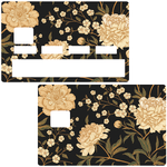 Goldene Blumen - Kreditkartenaufkleber, 2 Kreditkartenformate verfügbar