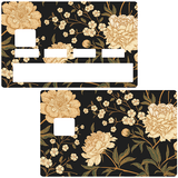 Fleurs d'or- sticker pour carte bancaire, 2 formats de carte bancaire disponibles
