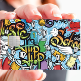 Graffiti-Bombe, Old School- Kreditkartenaufkleber, 2 Kreditkartenformate verfügbar