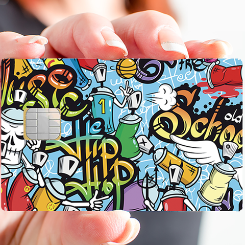 Graffiti bomb, Old School- sticker pour carte bancaire, 2 formats de carte bancaire disponibles