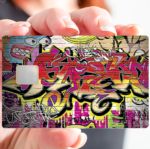 Graffiti Wall 2016- sticker pour carte bancaire, 2 formats de carte bancaire disponibles
