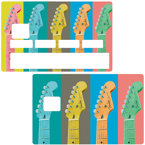 Gitarren- Kreditkartenaufkleber, 2 Kreditkartenformate verfügbar