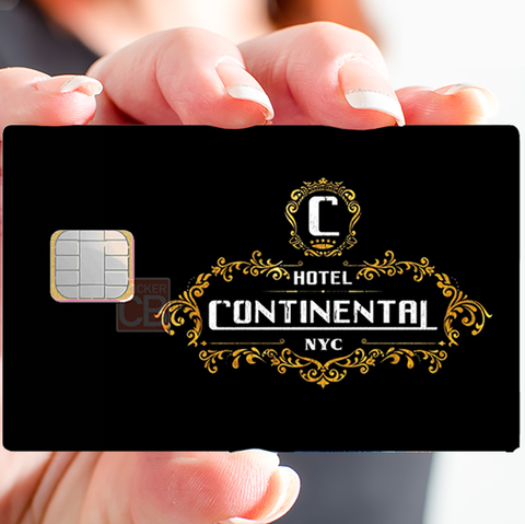 Tribute to Hotel Continental, New York - sticker pour carte bancaire, 2 formats de carte bancaire disponibles