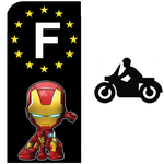 Sticker for EUROBAND MOTORCYCLE license plate - IRONMAN - blue or black