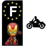 Sticker pour plaque d'immatriculation MOTO EUROBAND - IRONMAN - bleu ou noir