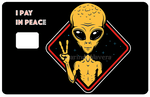 I Pay in peace - sticker pour carte bancaire, format US