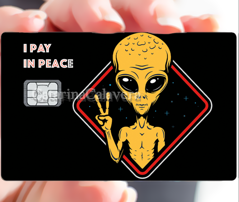 I Pay in peace - sticker pour carte bancaire, format US