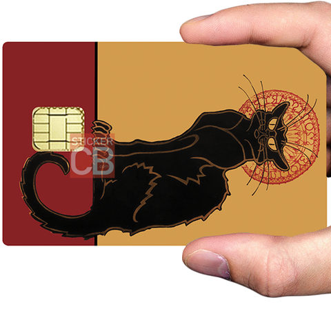 Le chat noir - sticker pour carte bancaire