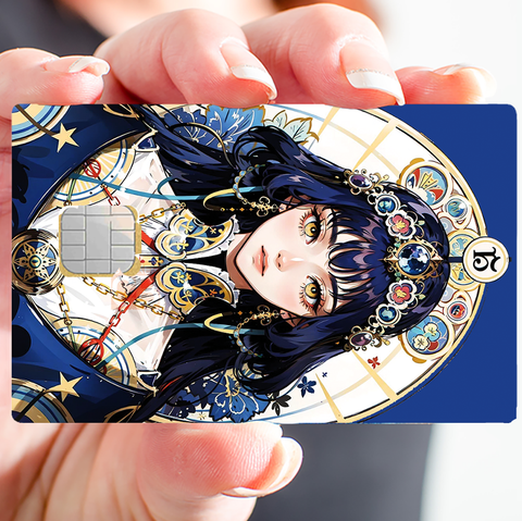 Manga, Mystic girl (fanart)- sticker pour carte bancaire, 2 formats de carte bancaire disponibles