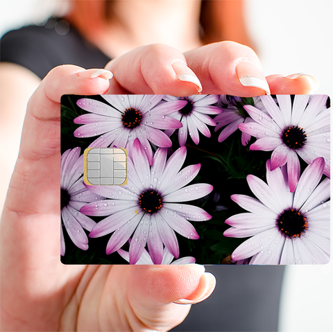 Les marguerites - sticker pour carte bancaire, 2 formats de carte bancaire disponibles