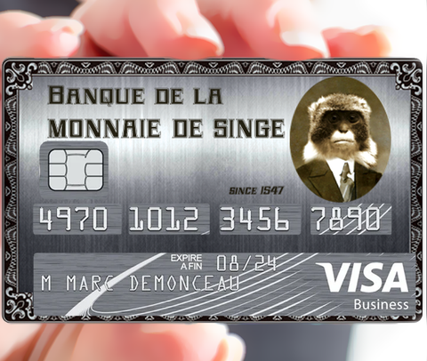 Monnaie de singe - sticker pour carte bancaire
